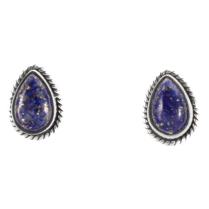 Cercei argint piatra semipretioasa lapis lazuli lacrima cu surub | Okazii.ro