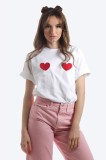 Tricou alb oversized cu inimi Crazy in Love, Onibon