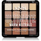 NYX Professional Makeup Ultimate Shadow Palette fard ochi culoare Warm Neutrals 16x0,8 g
