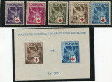 1941 , Lp 145 , Lp 146 , Crucea Rosie , serie + colita nedantelata - MNH, Nestampilat