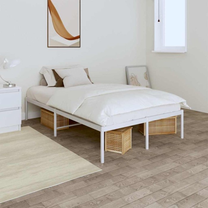 vidaXL Cadru pat metalic, alb, 120x200 cm 350911