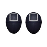 Set doua masti pentru carnaval, Squid Game, Patrat, Negru