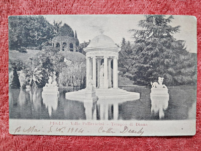 Carte postala, Pegli=Villa Pallavicini-Tempio di Diana, 1904 foto