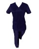 Costum Medical Pe Stil, Bluemarin cu Elastan, 97% Bumbac, Model Classic - 2XL, XS, Bleumarin