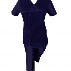 Costum Medical Pe Stil, Bluemarin cu Elastan, 97% Bumbac, Model Classic - M, M