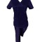 Costum Medical Pe Stil cu Elastan, Bluemarin, Model Classic - XS, XS