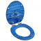 vidaXL Capac WC &icirc;nchidere silențioasă, albastru, MDF, picătură de apă