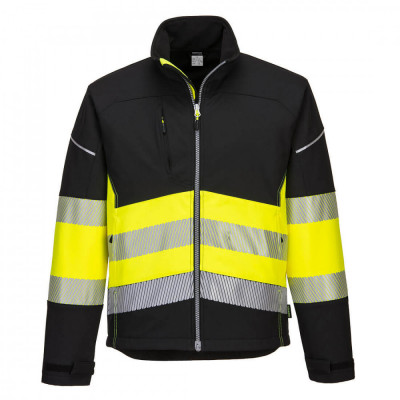 Jacheta reflectorizanta din softshell PW375 negru galben foto