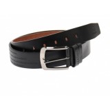 Curea barbati eleganta, din piele naturala, neagra 3.5 cm - DR1201N