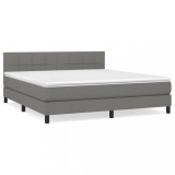 Cumpara ieftin Pat box spring cu saltea, gri inchis, 180x200 cm, textil