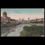 Carte poștală veche Oradea &ndash; Malul Crisului Vedere &ndash; 1909