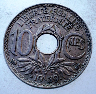 7.875 FRANTA 10 CENTIMES 1939 foto