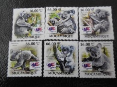 Mozambic -Fauna ,koala-serie completa ,MNH foto