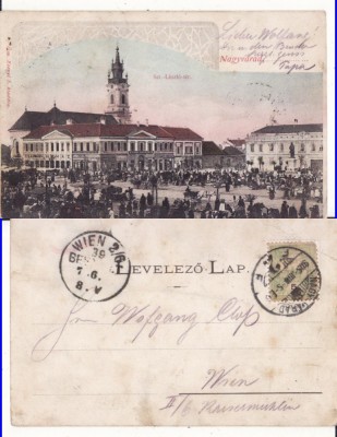 Oradea (Bihor), Nagyvarad - Piata- animata, clasica foto