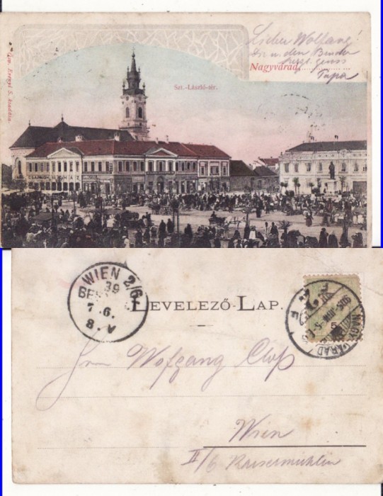 Oradea (Bihor), Nagyvarad - Piata- animata, clasica