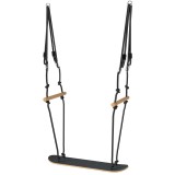 AIYAPLAY Leagăn skateboard pentru copii cu &icirc;nălțime reglabilă, placă antiderapantă, fr&acirc;nghie rezistentă la intemperii, m&acirc;nere Negru | Aosom Romania