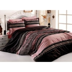 Lenjerie de pat pentru o persoana cu husa de perna dreptunghiulara, Rose, bumbac ranforce, gramaj tesatura 120 g/mp, multicolor