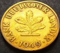 Moneda istorica 10 PFENNIG - RF GERMANIA, anul 1949 F * cod 3338
