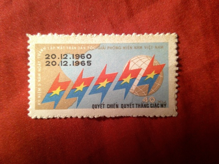 Serie 1 valoare Vietnam 1965 - Steagul Vietkong