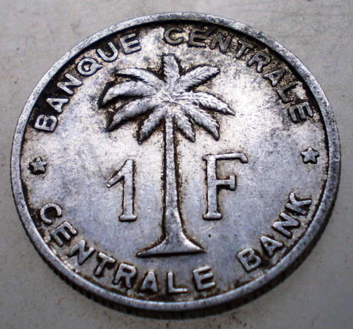 7.691 CONGO RUANDA URUNDI 1 FRANC 1958