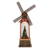 Cumpara ieftin Decoratiune Craciun muzicala polirasina cu led Moara de Vant 11x11x28 cm