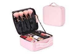 Geantă pentru cosmetice, roz, 25.5x22.5x9.3 cm foto