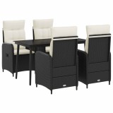 vidaXL Set masă de canapea cu pernă cu pernă 5 pcs Negru și Alb crem 3422456