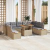 VidaXL Set de masă pentru grădină 10 pcs Bej și gri 100 x 55 x 73 cm 3350102