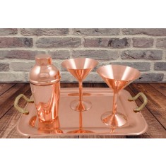 Set 2x Cupe Martini, Cocktailuri, Sampanie din Cupru Solid