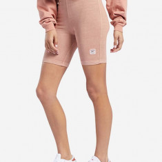 Reebok Classic pantaloni scurți Cancor femei, culoarea roz, uni, medium waist H49237-pink