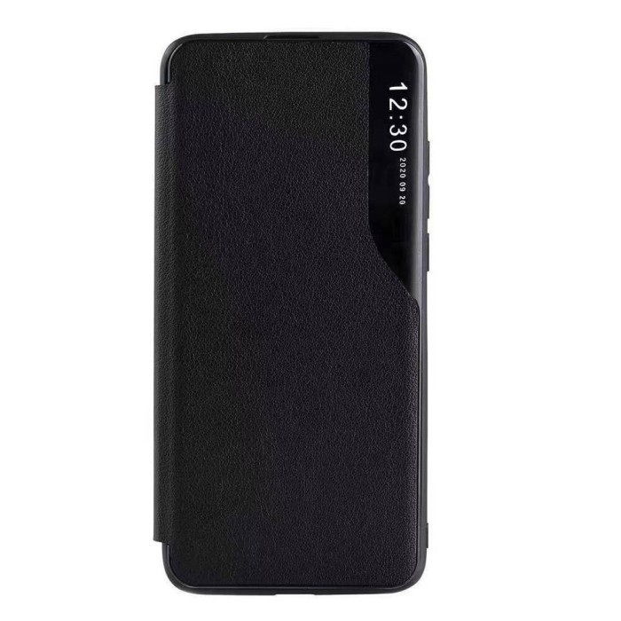 Husa flip din piele compatibila cu motorola moto g72, strong stand, e-fold, negru