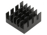 Radiator extrudat cu aripioare BGA negru 19mm x 19mm