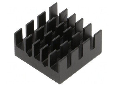 Radiator extrudat cu aripioare BGA negru 19mm x 19mm foto