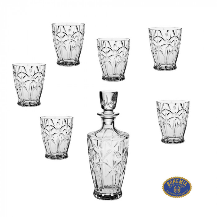 Set pentru whisky din 7 piese model Explosion &amp;#8211; Cristal Bohemia COD: 167