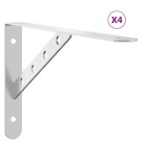 Suporturi rafturi, 4 buc., 30x2,5x15,5 cm argintiu otel inox.