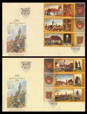 Romania - 2 FDC Sibiu - Capitala culturala Europeana 2007 (varietati cu 3 vignete diferit, NELISTATE), LP 1769 b