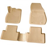Set de 4 covorase bej cauciuc 3D stil tavita premium pentru Opel Zafira C Tourer 2011-2019, Recambo