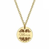 Pandativ din aur galben de 14K in forma de rotund personalizat