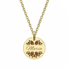 Pandativ din aur galben de 14K in forma de rotund personalizat