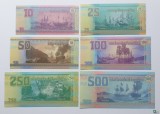 Lot 6 Bancnote Fantasy Tortuga Corabii 2014 UNC - Colectie Numismatica