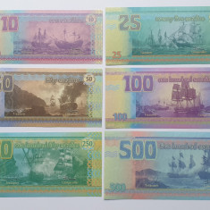 !!! FANTASY NOTES : TORTUGA - LOT COMPLET CORABII (6 BUC.) 2014 - UNC