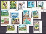 BIOT 1968 vederi fauna flora MI 1-15 MNH