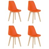 Cumpara ieftin Scaune de bucătărie, 4 buc., portocaliu, plastic