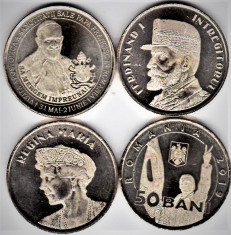 Lot 4 monede 50 bani 2019 UNC din fisic Papa+Ferdinand+regina Maria+Revolutia foto