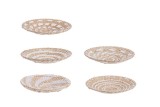 Cumpara ieftin Set 5 tavi decorative iarba mare natur alba Islas &Oslash;30 cm