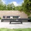Gossi set mobilier relaxare de gradina 4 piese, negru, lemn masiv pin