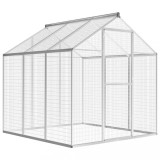 VidaXL Coteț păsări de exterior, 183 x 178 x 194 cm, aluminiu