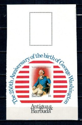 Antigua Barbuda 1982 - George Washington, PROBA, colita neuzata foto