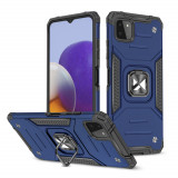 Wozinsky Ring Armor Husă Kickstand Tough Rugged Husă Pentru Samsung Galaxy A22 4G Albastru 9111201944893