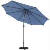 Outsunny Umbrelă de soare &Oslash;295 cm, UV 30+ umbrelă rotundă pentru balcon, umbrelă de plajă, umbrelă de piață pentru plajă balcon grădină, Albastru | Ao